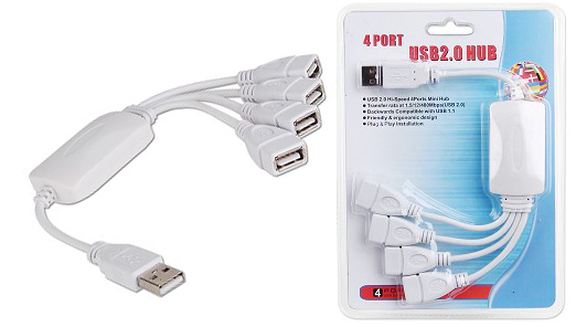 4-Port USB Squid - Connect Four Devices Through One USB Port!